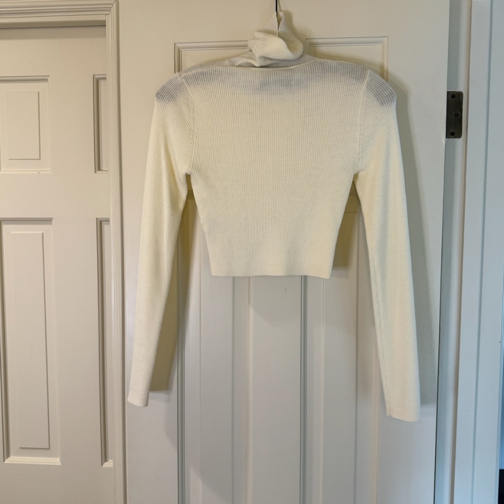 Alexis off white cropped turtleneck